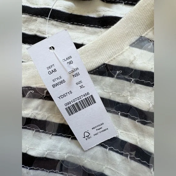 NWT XL JCrew Broken-in jersey striped T-shirt with sequins J.crew - Picture 4 of 10